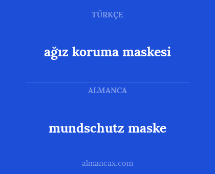 ağız koruma maskesi - mundschutz maske