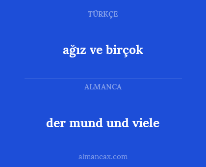 ağız ve birçok - der mund und viele