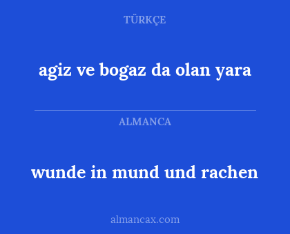 agiz ve bogaz da olan yara - wunde in mund und rachen