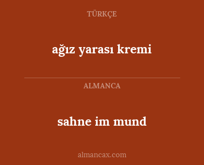 ağız yarası kremi - sahne im mund