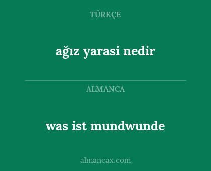 ağız yarasi nedir - was ist mundwunde