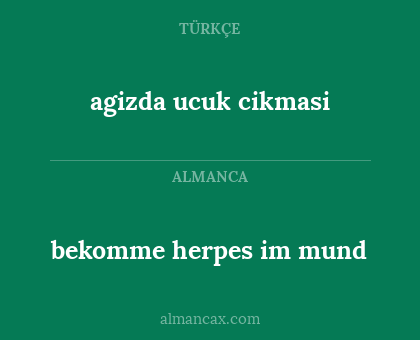 bekomme herpes im mund - agizda ucuk cikmasi