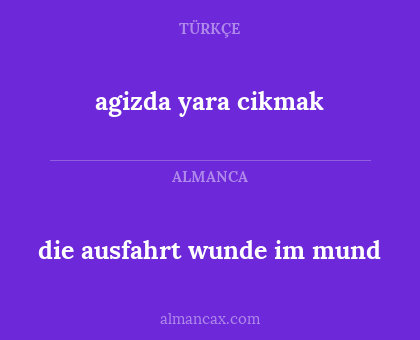 agizda yara cikmak - die ausfahrt wunde im mund