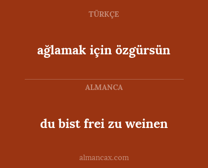 ağlamak için özgürsün - du bist frei zu weinen
