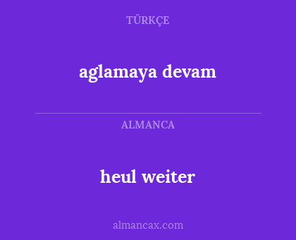aglamaya devam - heul weiter