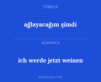 ağlayacağım şimdi - ich werde jetzt weinen
