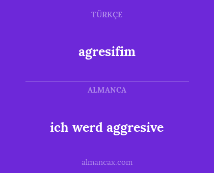 agresifim - ich werd aggresive