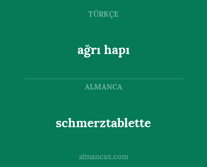 ağrı hapı - schmerztablette