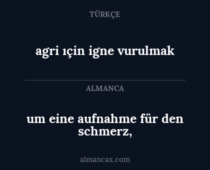 agri ıçin igne vurulmak - um eine aufnahme für den schmerz,