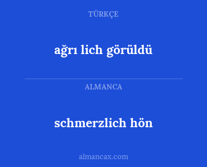 schmerzlich hön - ağrı lich görüldü