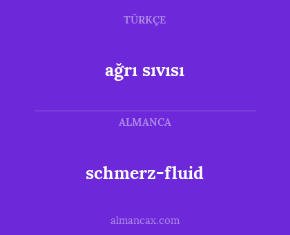 schmerz-fluid - ağrı sıvısı