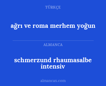 ağrı ve roma merhem yoğun - schmerzund rhaumasalbe intensiv