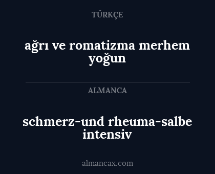 ağrı ve romatizma merhem yoğun - schmerz-und rheuma-salbe intensiv