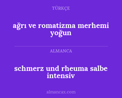 ağrı ve romatizma merhemi yoğun - schmerz und rheuma salbe intensiv