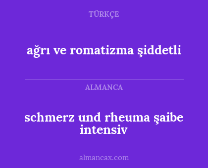 schmerz und rheuma şaibe intensiv - ağrı ve romatizma şiddetli