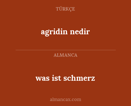 agridin nedir - was ist schmerz