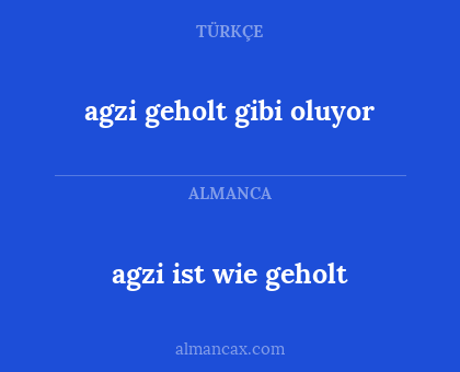 agzi ist wie geholt - agzi geholt gibi oluyor