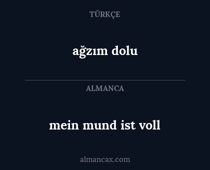ağzım dolu - mein mund ist voll