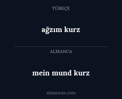 mein mund kurz - ağzım kurz