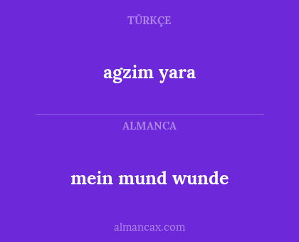 mein mund wunde - agzim yara