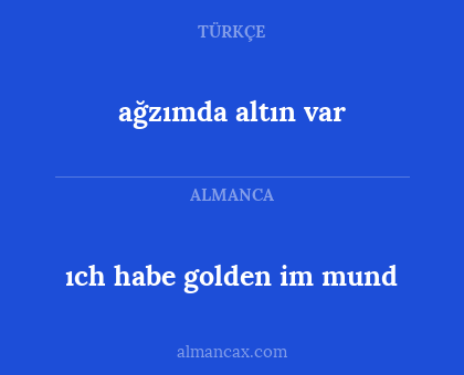 ağzımda altın var - ıch habe golden im mund