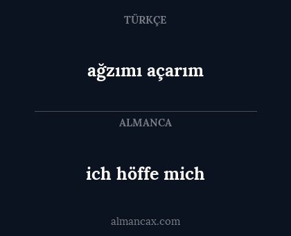ich höffe mich - ağzımı açarım