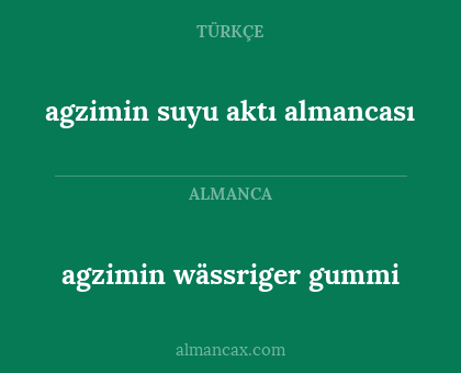 agzimin suyu aktı almancası - agzimin wässriger gummi