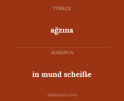 ağzına - in mund scheiße