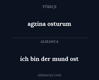 agzina osturum - ich bin der mund ost