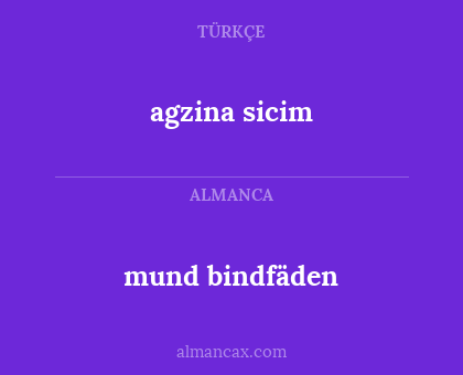 mund bindfäden - agzina sicim