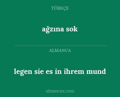 ağzına sok - legen sie es in ihrem mund