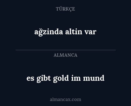 ağzinda altin var - es gibt gold im mund