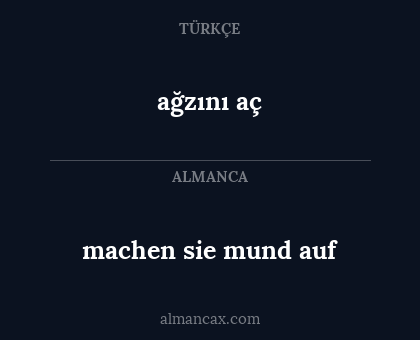 machen sie mund auf - ağzını aç