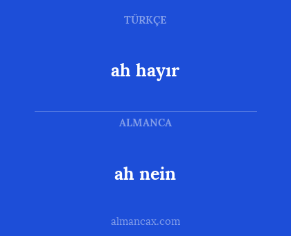 ah nein - ah hayır