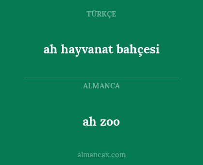 ah zoo - ah hayvanat bahçesi