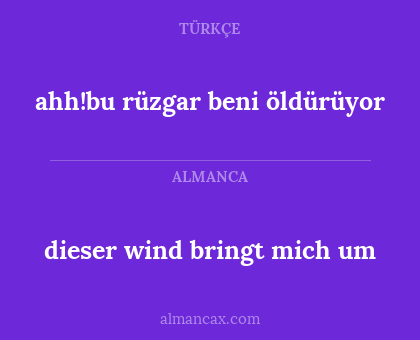 dieser wind bringt mich um - ahh!bu rüzgar beni öldürüyor