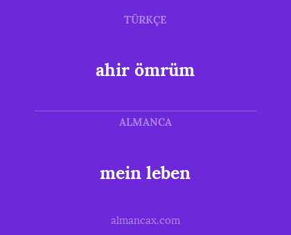 mein leben - ahir ömrüm