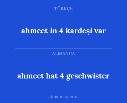 ahmeet hat 4 geschwister - ahmeet in 4 kardeşi var