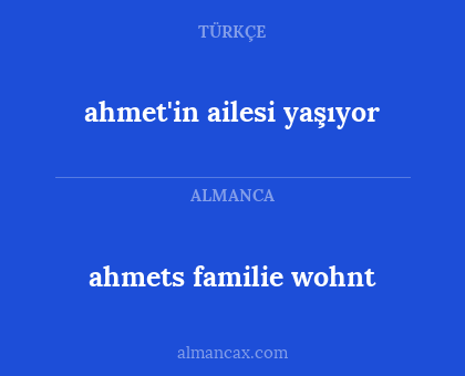 ahmet'in ailesi yaşıyor - ahmets familie wohnt