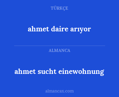 ahmet sucht einewohnung - ahmet daire arıyor