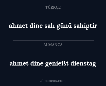 ahmet dine genießt dienstag - ahmet dine salı günü sahiptir