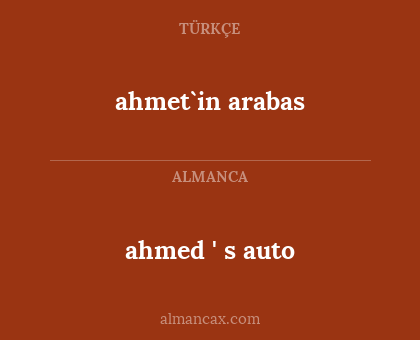 ahmed ' s auto - ahmet`in arabas