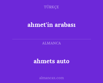 ahmets auto - ahmet'in arabası