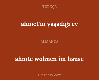 ahmte wohnen im hause - ahmet'in yaşadığı ev