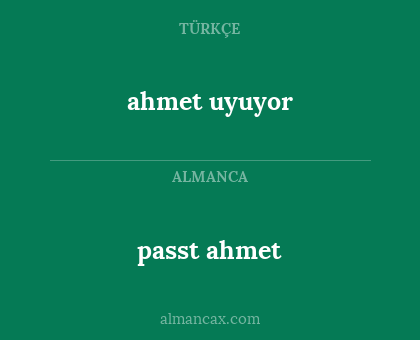ahmet uyuyor - passt ahmet