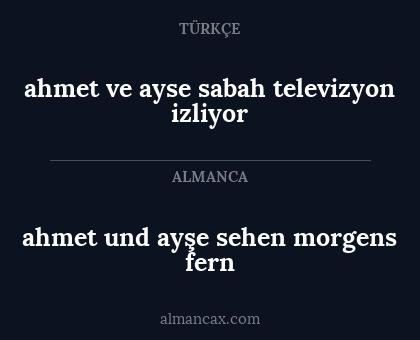 ahmet und ayşe sehen morgens fern - ahmet ve ayse sabah televizyon izliyor