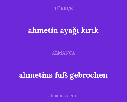 ahmetin ayağı kırık - ahmetins fuß gebrochen