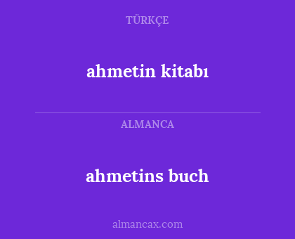 ahmetins buch - ahmetin kitabı