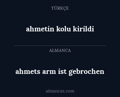 ahmets arm ist gebrochen - ahmetin kolu kirildi