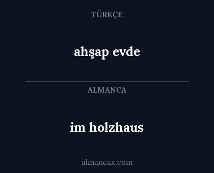 ahşap evde - im holzhaus